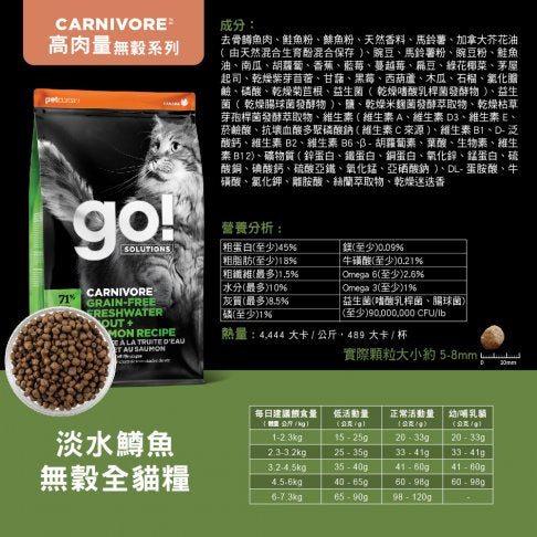 【go!全方位】 高肉量-淡水鱒魚無穀全貓糧